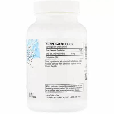 Цинк Піколінат 30 мг Thorne Research Zinc Picolinate капсули №180
