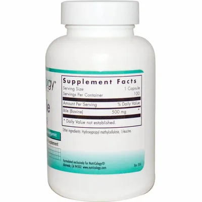 Екстракт бичачої жовчі Nutricology Ox Bile 500 мг, 100 капсул