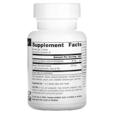 Екстракт соснової кори Source Naturals Pine Bark Extract, 60 таблеток