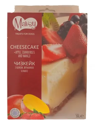 Ласощі для собак Mavsy чизкейк з яблуком, журавлиною та манго, 50 г