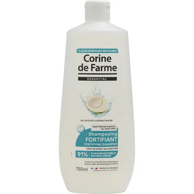Шампунь Corine de Farme зміцнювальний з кокосовою водою для всіх типів волосся, 750 мл