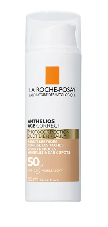 Засіб сонцезахисний La Roche-Posay Anthelios Age Correct з тонуючим ефектом проти зморшок і пігментації, SPF50, 50 мл