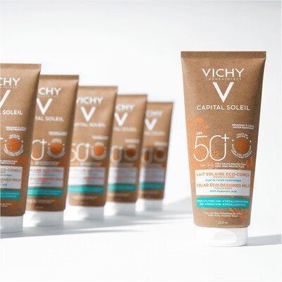 Молочко солнцезащитное Vichy Capital Soleil Solar Eco-Designed Milk увлажняющее для кожи лица и тела SPF 50+, 200 мл