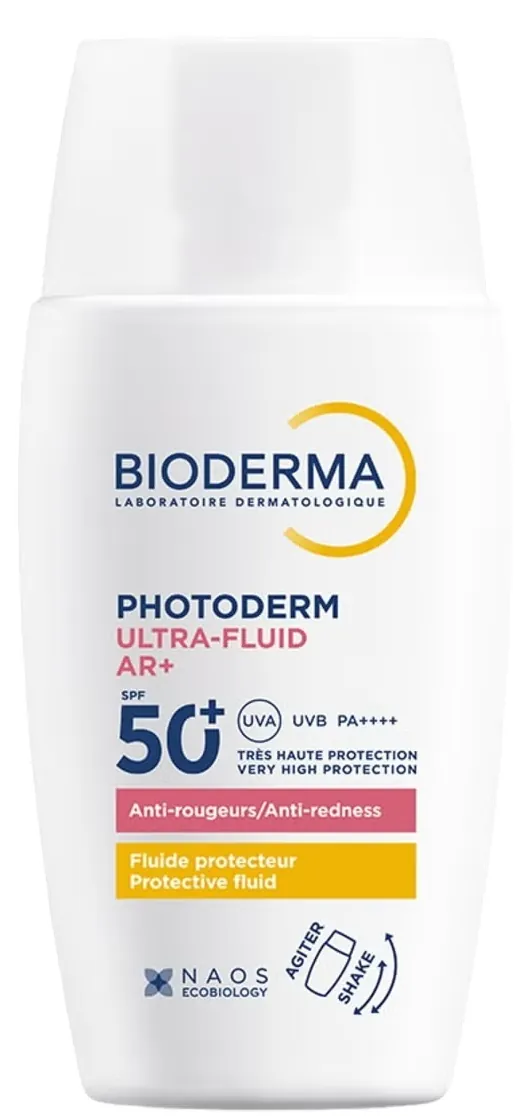 Флюїд сонцезахисний Bioderma Photoderm Ultra-Fluid AR+ SPF50+ для чутливої шкіри з розацеа, 40 мл