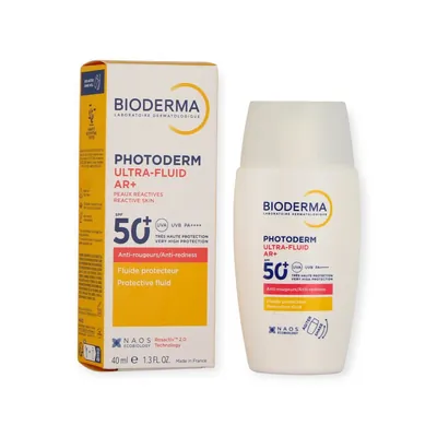 Флюїд сонцезахисний Bioderma Photoderm Ultra-Fluid AR+ SPF50+ для чутливої шкіри з розацеа, 40 мл
