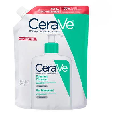 Гель інтенсивно очищуючий CeraVe для нормальної і жирної шкіри обличчя і тіла, змінний блок,  473 мл