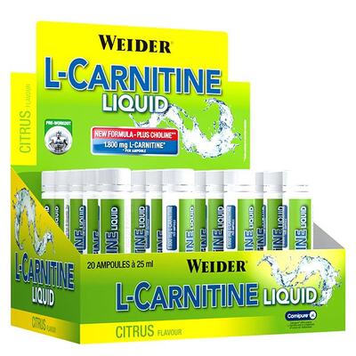 Жиросжигатель Weider L-Carnitine Liquid citrus, 40 штук по 25 мл