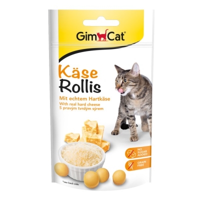 Лакомство для кошек GimCat Kase-rollis сырные ролики, 80 таблеток, 40 г