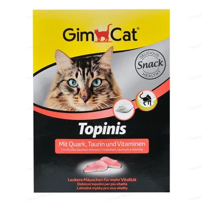 Вітаміни для кішок GimCat Topinis в формі мишок зі смаком сиру, 180 таблеток