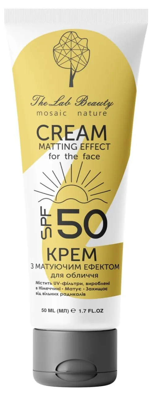 Крем для обличчя The Lab Beauty SPF 50 з матуючим ефектом, 50 мл