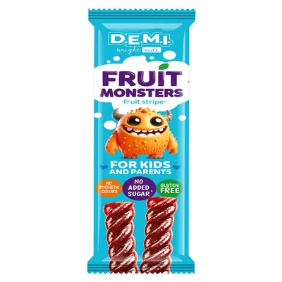 Пастила фруктова D.E.M.I. Fruit Monsters із соком малини, 15 г