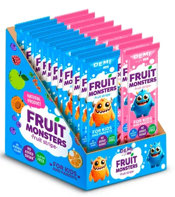 Пастила фруктова D.E.M.I. Fruit Monsters із соком малини, 15 г