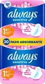 Прокладки гігієнічні Always Ultra Sensitive Normal, 4 краплі, 1 розмір, 20 шт
