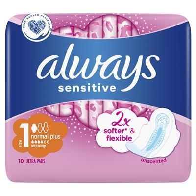 Прокладки гигиенические Always Ultra Sensitive Normal, 4 капли, 1 размер, 10 шт