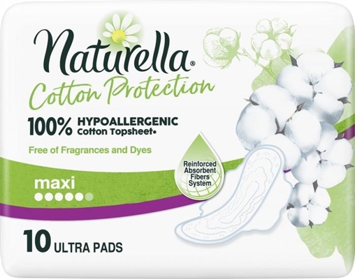 Прокладки гигиенические Naturella Cotton Protection Ultra Maxi 5 капель, 10 шт