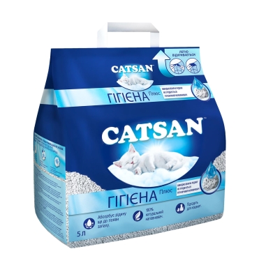 Наполнитель для кошачьего туалета Catsan Hygiene plus впитывающий минеральный, 5 л