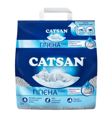 Наповнювач для котячого туалету Catsan Hygiene plus вбираючий мінеральний, 5 л