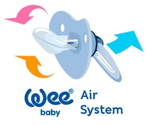 Набор пустышек силиконовых Wee Baby День-ночь №1, ортодонтические 0-6 месяцев, 2 шт
