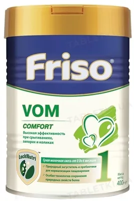 Суміш суха молочна Friso Vom 1 Comfort з пребіотиками для дітей від 0 до 6 місяців, 400 г