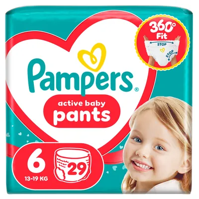Підгузки-трусики Pampers Pants Active Baby дитячі розмір 6, 13-19 кг, 29 шт