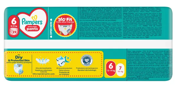 Підгузки-трусики Pampers Pants Active Baby дитячі розмір 6, 13-19 кг, 29 шт