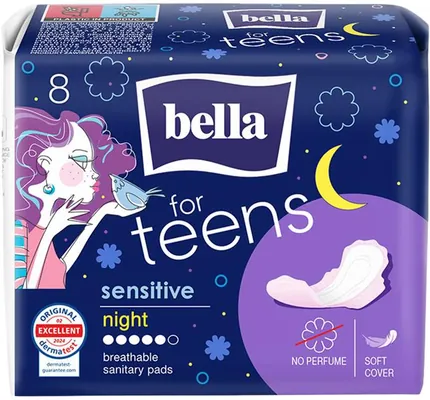 Прокладки гігієнічні Bella for Teens Sensitive Night, 8 шт