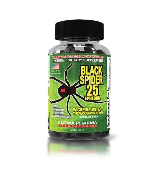 Жироспалювач Cloma Pharma Black Spider 25 Ephedra, 100 капсул