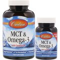 МСТ и Омега-3 Carlson Labs MCT & Omega-3 with Coconut Oil, 120+30 мягких таблеток
