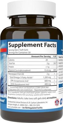 Супер Омега-3 Carlson Labs Wild Caught Super Omega-3 Gems, 100 желатинових капсул