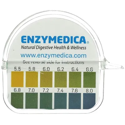 Тест-смужки Enzymedica pH-Strips для визначення pH, 16-футова котушка