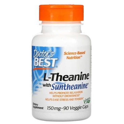 L-теанін Doctor's Best L-Theanine with Suntheanine 150 мг, 90 вегетаріанських капсул