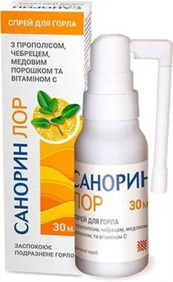 Санорин Лор спрей д/горла по 30 мл у флак. з аплік.-розпил.