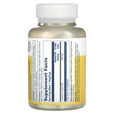 L-лізин Solaray  L-Lysine 500 мг, 120 капсул