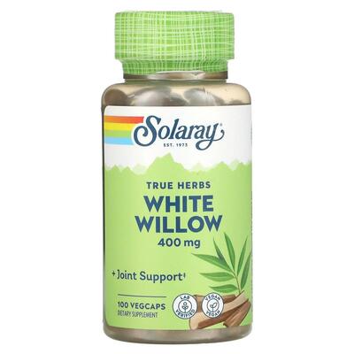 Белая ива Solaray White Willow 400 мг, 100 капсул