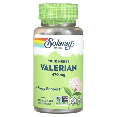 Валериана Solaray Valerian 470 мг, 100 капсул