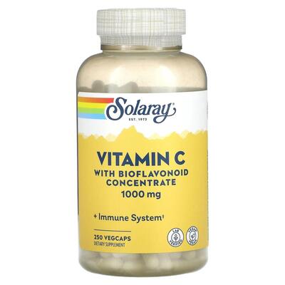 Витамин С Solaray Vitamin C, With Bioflavonoid Concentrate 1000 мг, 250 капсул