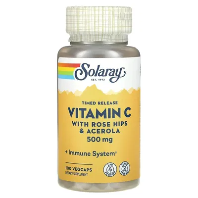 Вітамін С Solaray Timed Release Vitamin C 500, 100 веганських капсул