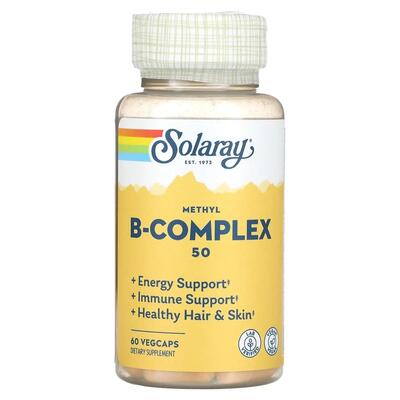 Витамины группы В Solaray Methyl B-Complex 50, 60 вегетарианских капсул
