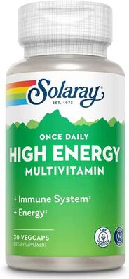 Мультивитамины для энергии Solaray High Energy Multivitamin, 30 вегетарианских капсул