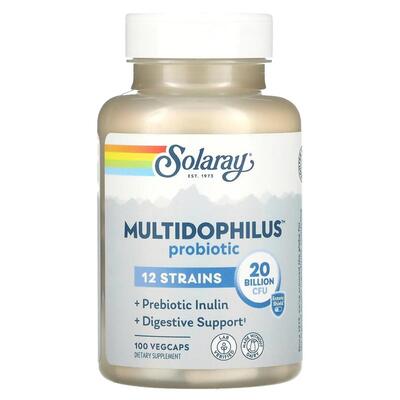 Пробиотик Solaray Multidophilus 12 Strain Probiotic 20 Billion CFU, 100 капсул