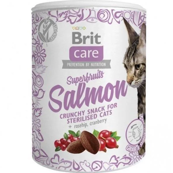 Ласощі для котів Brit Care Crunchy Cracker Superfruits лосось, шипшина і журавлина, 100 г
