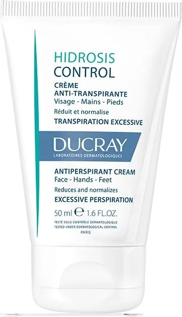 Антиперспірант крем Ducray Hidrosis Control для шкіри обличчя, рук та ніг, 50 мл