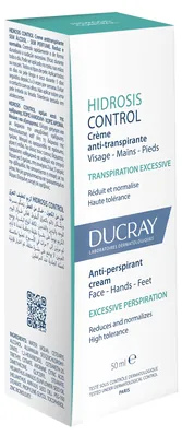 Антиперспірант крем Ducray Hidrosis Control для шкіри обличчя, рук та ніг, 50 мл