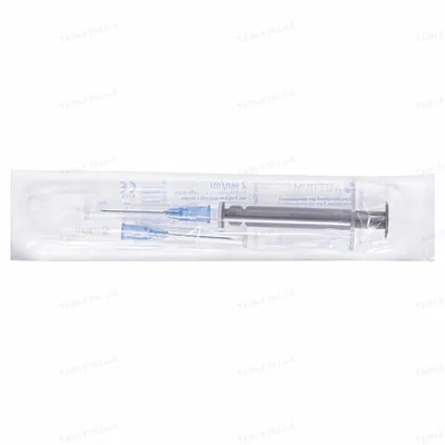 Шприц 2 мл Arterium 2-х компонентний з двома голками 23G (0,6 х 25 мм), 1 штука
