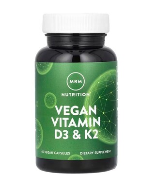 Витамины Д3 и К2 MRM Nutrition Vegan Vitamin D3&K2 62,5 мкг (2500 МЕ), 60 веганских капсул