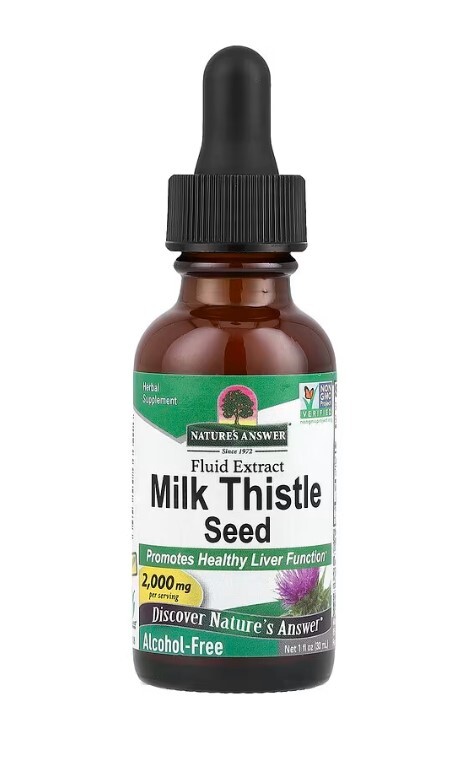 Расторопша Nature's Answer Milk Thistle 2000 мг жидкий экстракт без спирта, 30 мл
