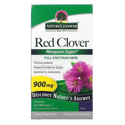Красный клевер Nature's Answer Red Clover 900 мг, 90 вегетарианских капсул