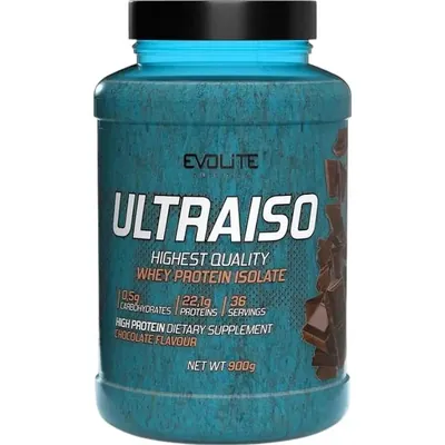 Протеїн сироватковий ізолят Evolite Nutrition UltraIso шоколад, 900 г