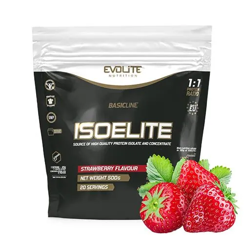 Протеїн сироватковий змішаний Evolite Nutrition IsoElite полуниця, 500 г