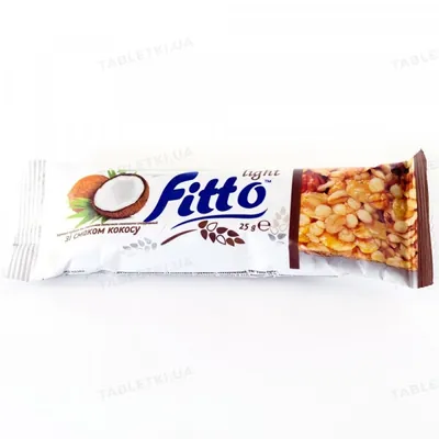 Батончик Fitto light з кокосовою стружкою, 25 г